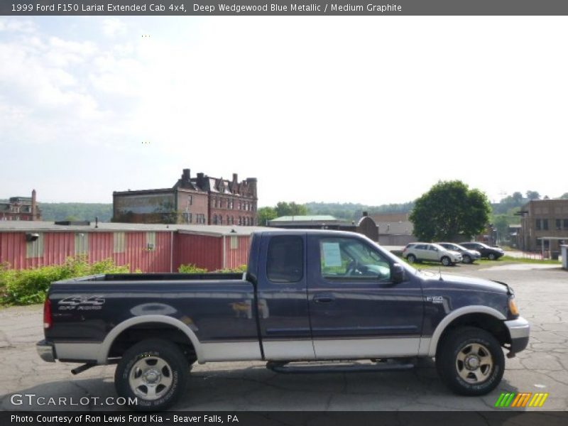 Deep Wedgewood Blue Metallic / Medium Graphite 1999 Ford F150 Lariat Extended Cab 4x4