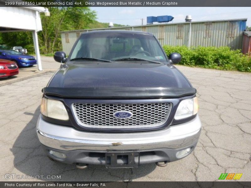 Deep Wedgewood Blue Metallic / Medium Graphite 1999 Ford F150 Lariat Extended Cab 4x4