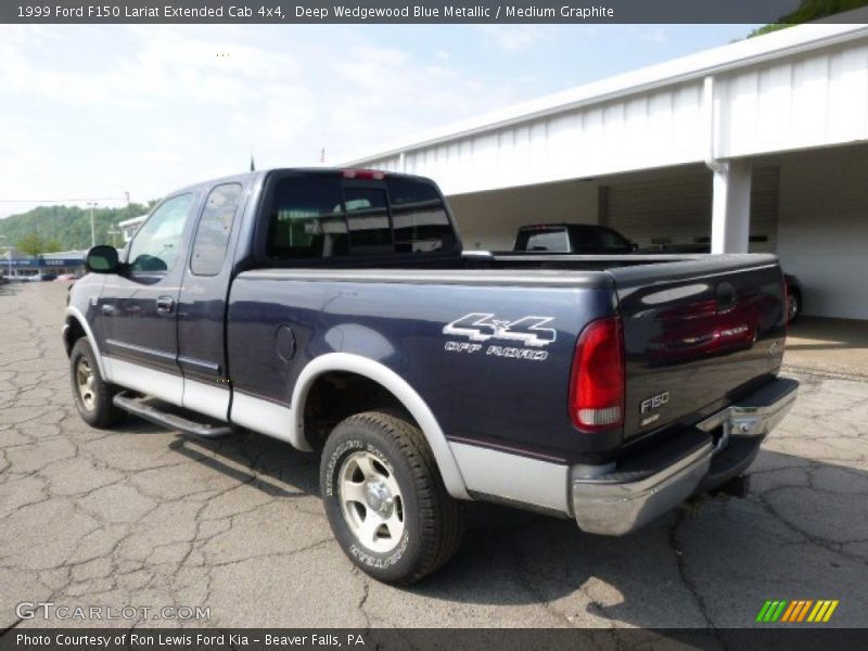 Deep Wedgewood Blue Metallic / Medium Graphite 1999 Ford F150 Lariat Extended Cab 4x4