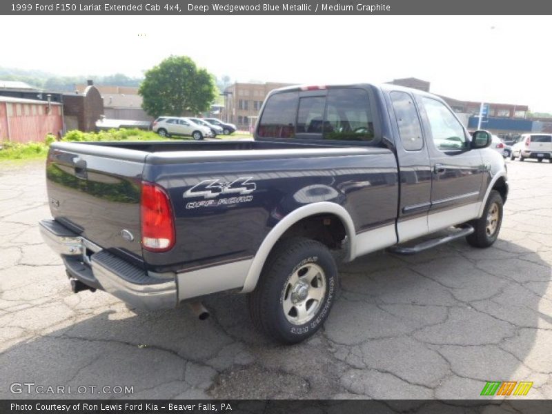 Deep Wedgewood Blue Metallic / Medium Graphite 1999 Ford F150 Lariat Extended Cab 4x4