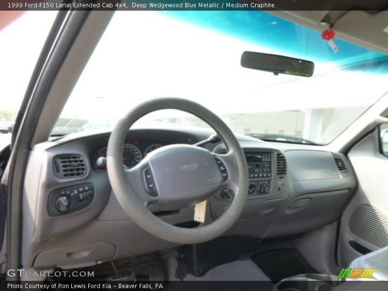 Deep Wedgewood Blue Metallic / Medium Graphite 1999 Ford F150 Lariat Extended Cab 4x4