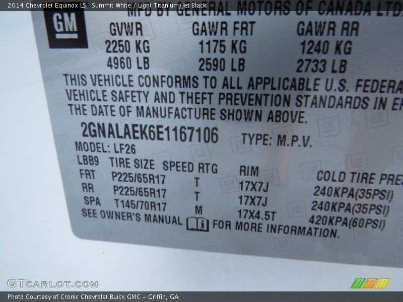Summit White / Light Titanium/Jet Black 2014 Chevrolet Equinox LS