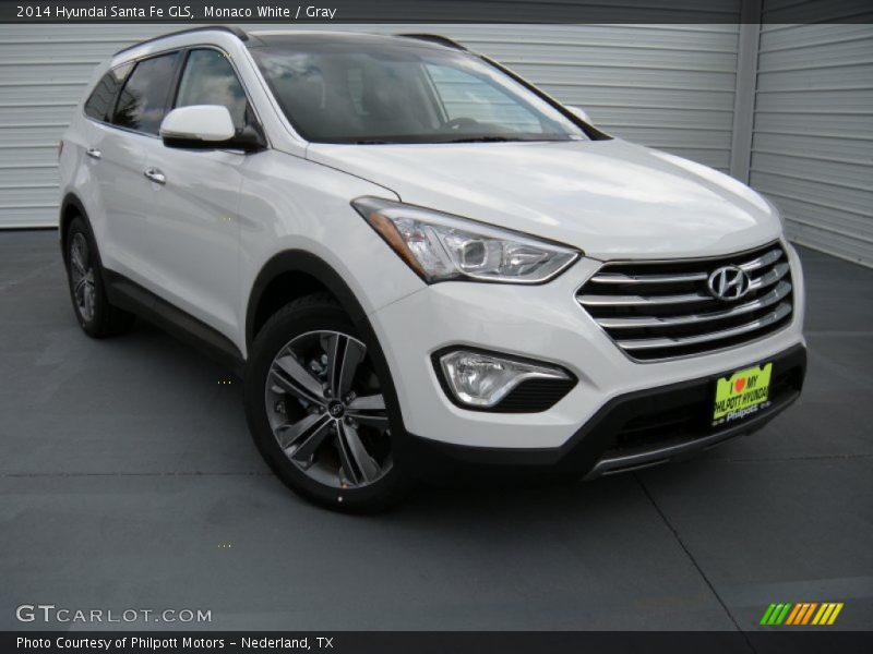 Monaco White / Gray 2014 Hyundai Santa Fe GLS