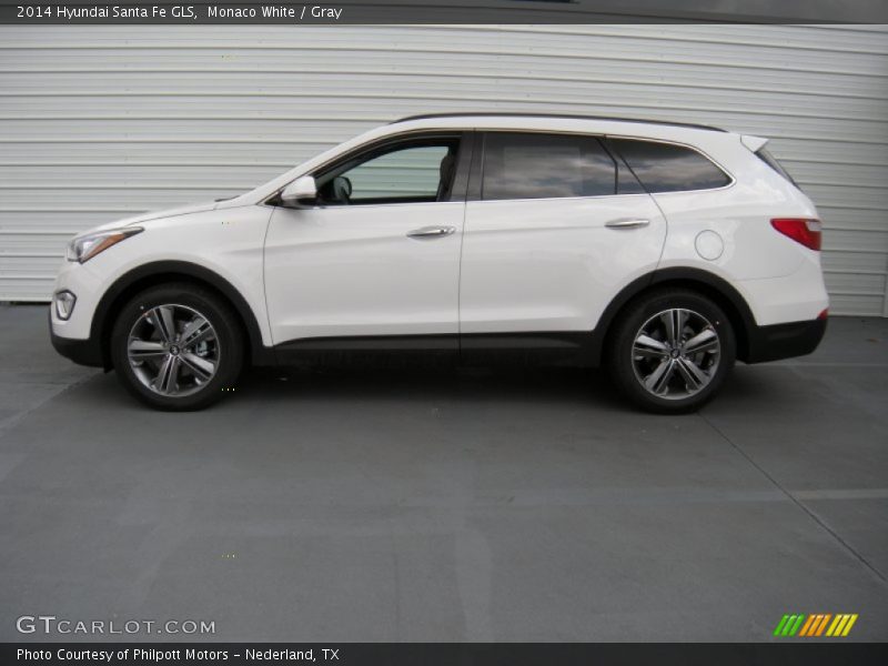 Monaco White / Gray 2014 Hyundai Santa Fe GLS