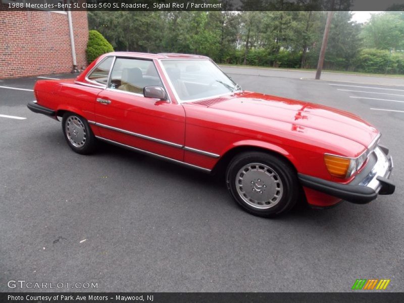 Signal Red / Parchment 1988 Mercedes-Benz SL Class 560 SL Roadster