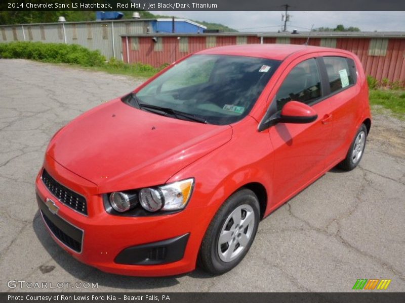 Red Hot / Jet Black/Dark Titanium 2014 Chevrolet Sonic LS Hatchback