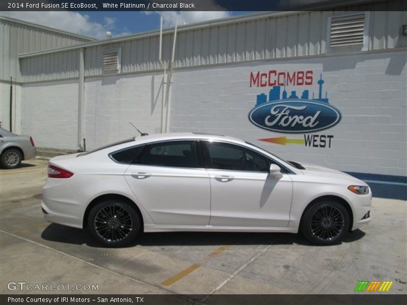 White Platinum / Charcoal Black 2014 Ford Fusion SE EcoBoost