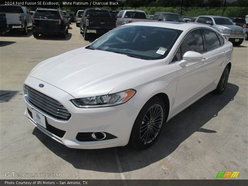 White Platinum / Charcoal Black 2014 Ford Fusion SE EcoBoost