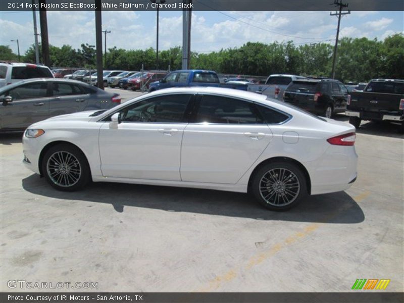 White Platinum / Charcoal Black 2014 Ford Fusion SE EcoBoost