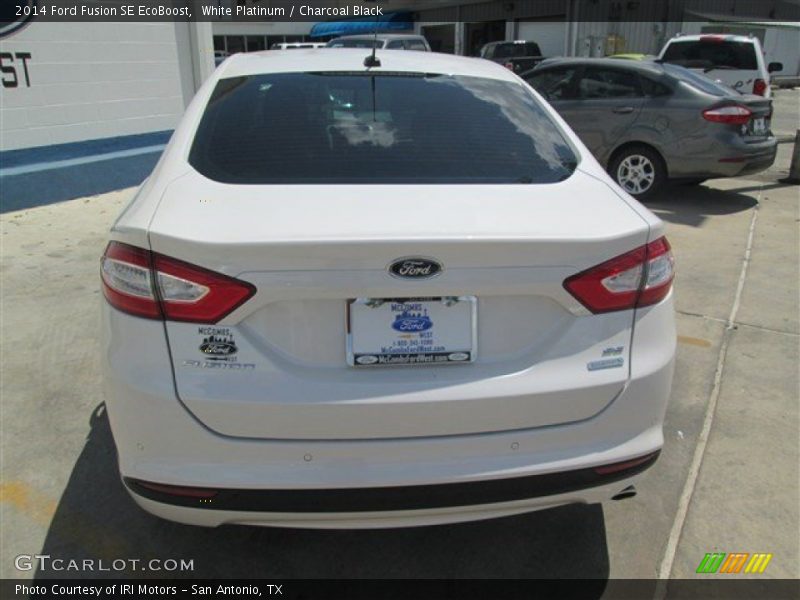 White Platinum / Charcoal Black 2014 Ford Fusion SE EcoBoost