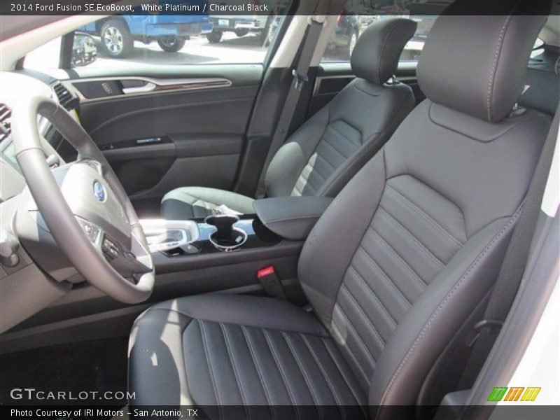 White Platinum / Charcoal Black 2014 Ford Fusion SE EcoBoost