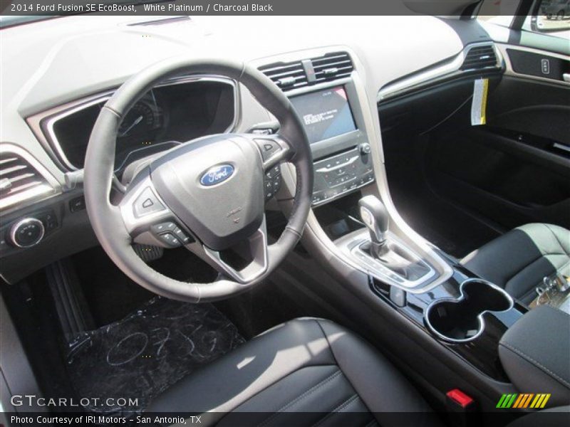 White Platinum / Charcoal Black 2014 Ford Fusion SE EcoBoost