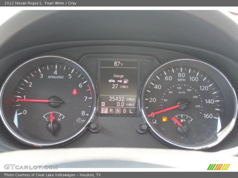 Pearl White / Gray 2012 Nissan Rogue S