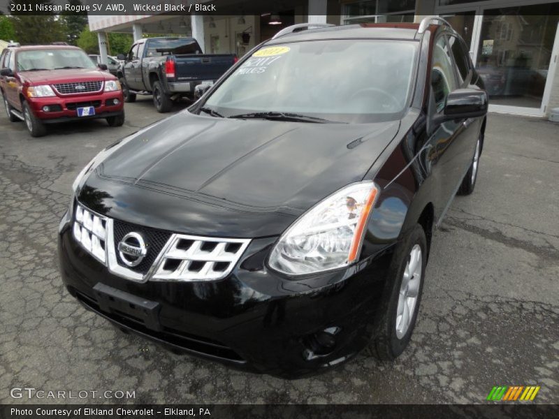 Wicked Black / Black 2011 Nissan Rogue SV AWD
