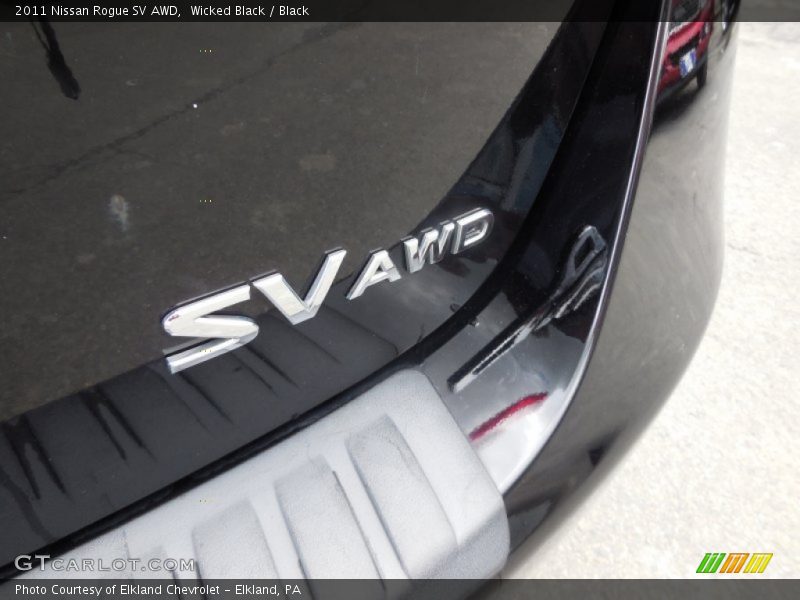 Wicked Black / Black 2011 Nissan Rogue SV AWD