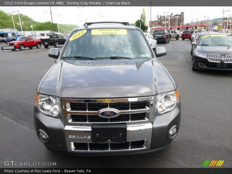 Sterling Gray Metallic / Charcoal Black 2012 Ford Escape Limited V6 4WD