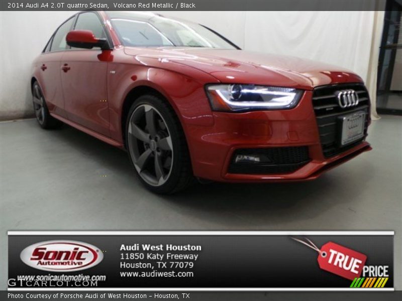 Volcano Red Metallic / Black 2014 Audi A4 2.0T quattro Sedan