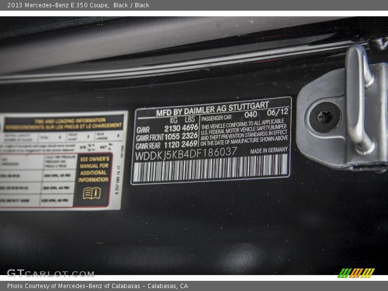 Black / Black 2013 Mercedes-Benz E 350 Coupe