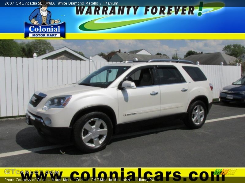 White Diamond Metallic / Titanium 2007 GMC Acadia SLT AWD
