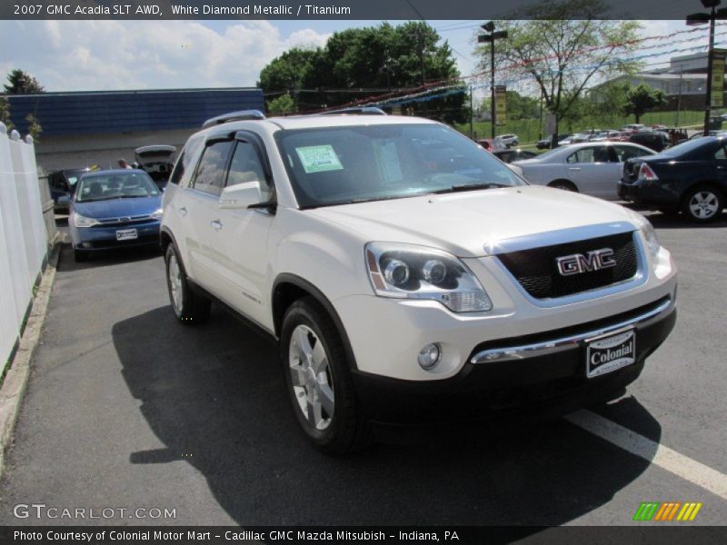 White Diamond Metallic / Titanium 2007 GMC Acadia SLT AWD