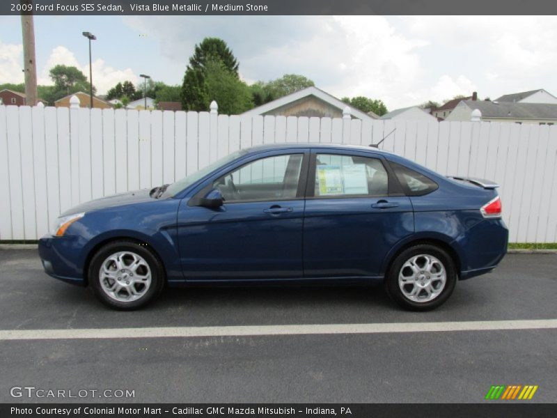 Vista Blue Metallic / Medium Stone 2009 Ford Focus SES Sedan