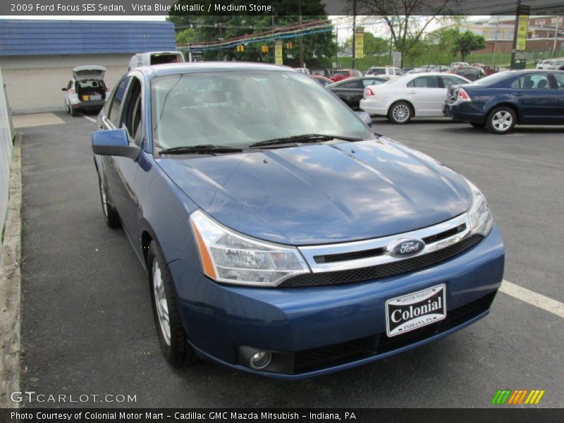 Vista Blue Metallic / Medium Stone 2009 Ford Focus SES Sedan