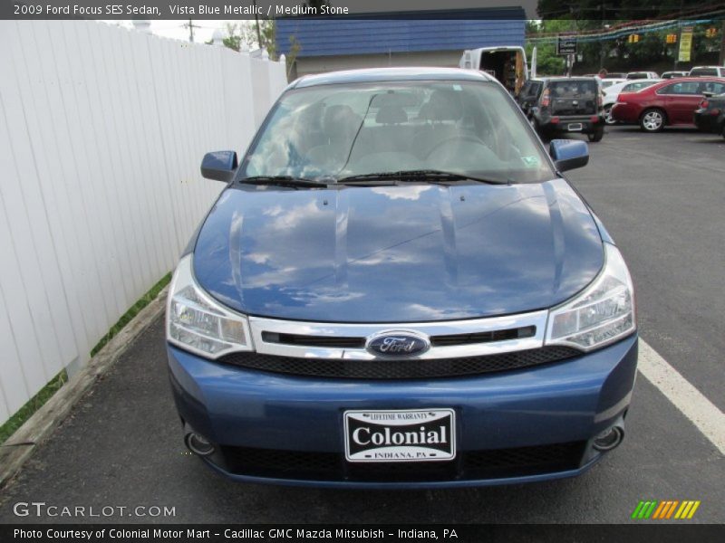 Vista Blue Metallic / Medium Stone 2009 Ford Focus SES Sedan