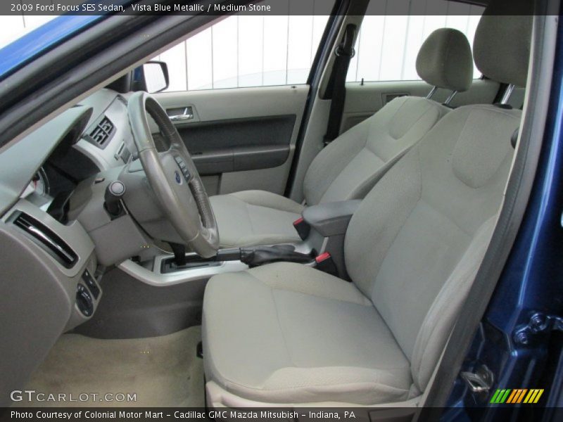 Vista Blue Metallic / Medium Stone 2009 Ford Focus SES Sedan