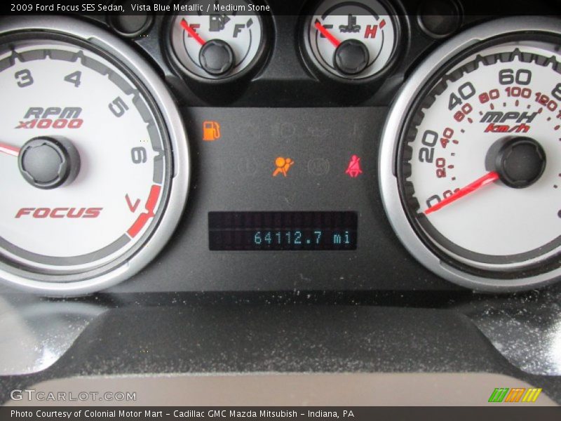 Vista Blue Metallic / Medium Stone 2009 Ford Focus SES Sedan