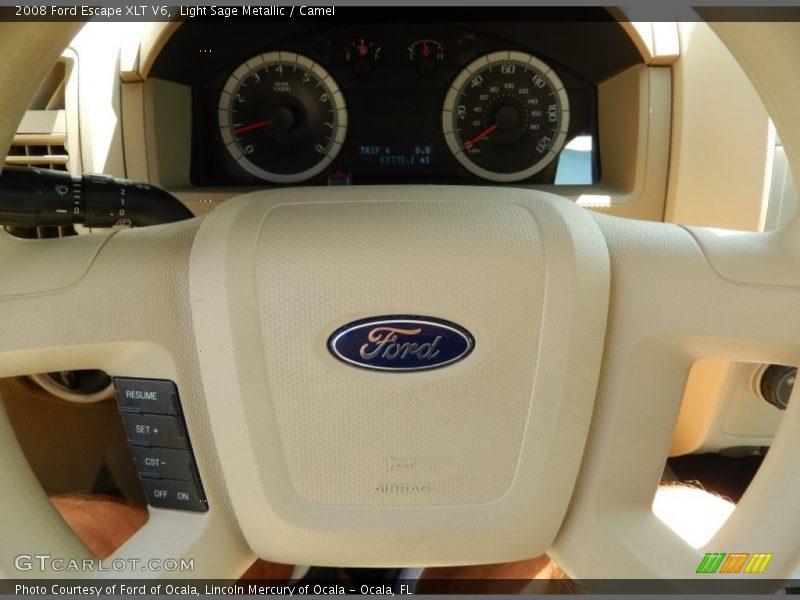 Light Sage Metallic / Camel 2008 Ford Escape XLT V6