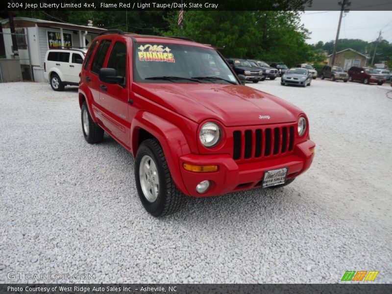 Flame Red / Light Taupe/Dark Slate Gray 2004 Jeep Liberty Limited 4x4