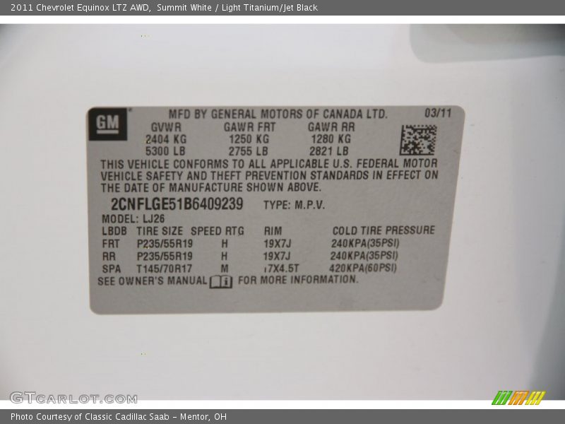 Summit White / Light Titanium/Jet Black 2011 Chevrolet Equinox LTZ AWD