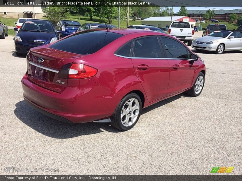 Bright Magenta Metallic / Plum/Charcoal Black Leather 2011 Ford Fiesta SEL Sedan