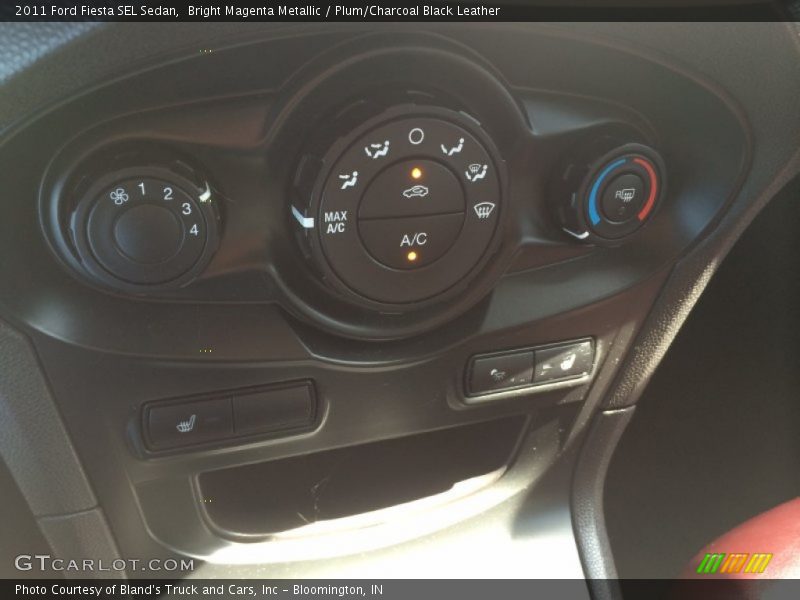 Bright Magenta Metallic / Plum/Charcoal Black Leather 2011 Ford Fiesta SEL Sedan