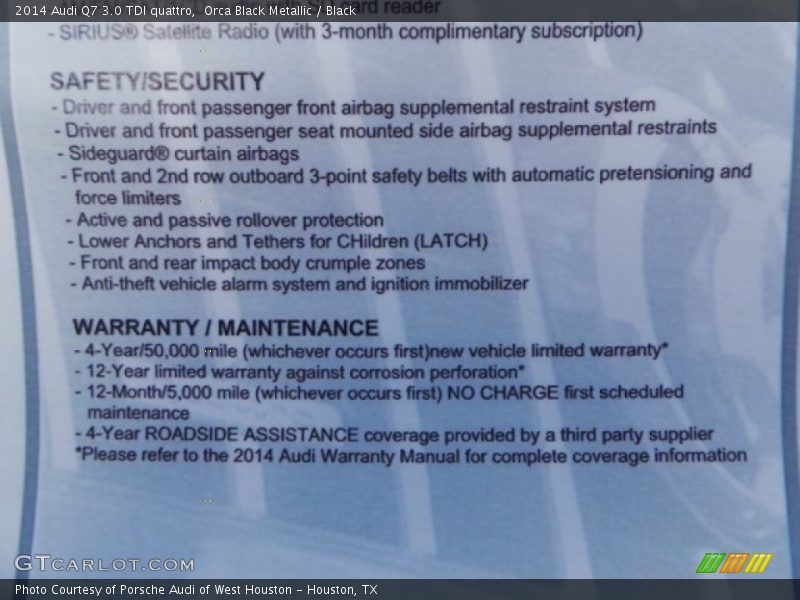 Orca Black Metallic / Black 2014 Audi Q7 3.0 TDI quattro