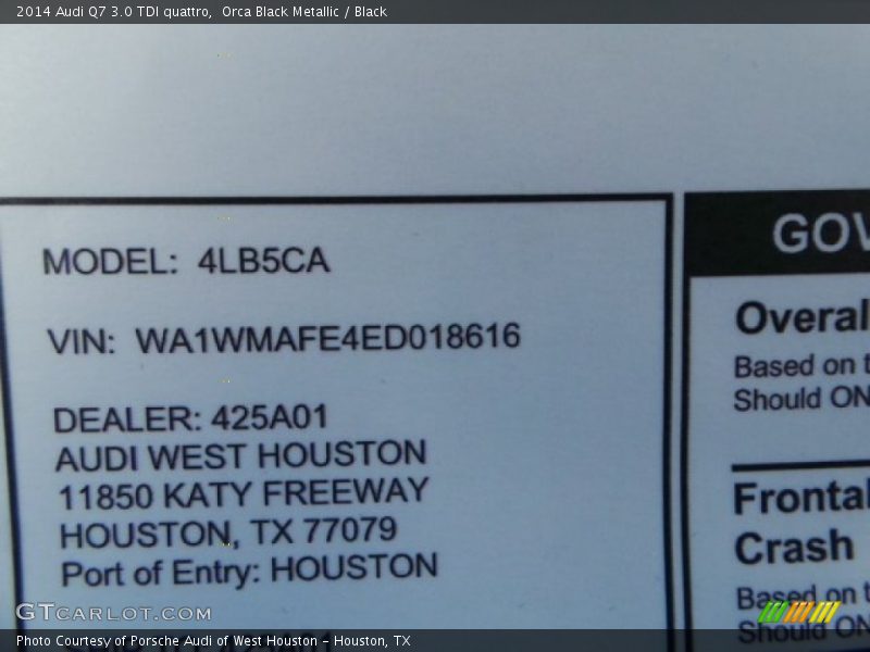 Orca Black Metallic / Black 2014 Audi Q7 3.0 TDI quattro