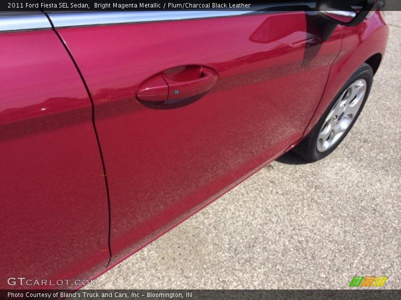 Bright Magenta Metallic / Plum/Charcoal Black Leather 2011 Ford Fiesta SEL Sedan