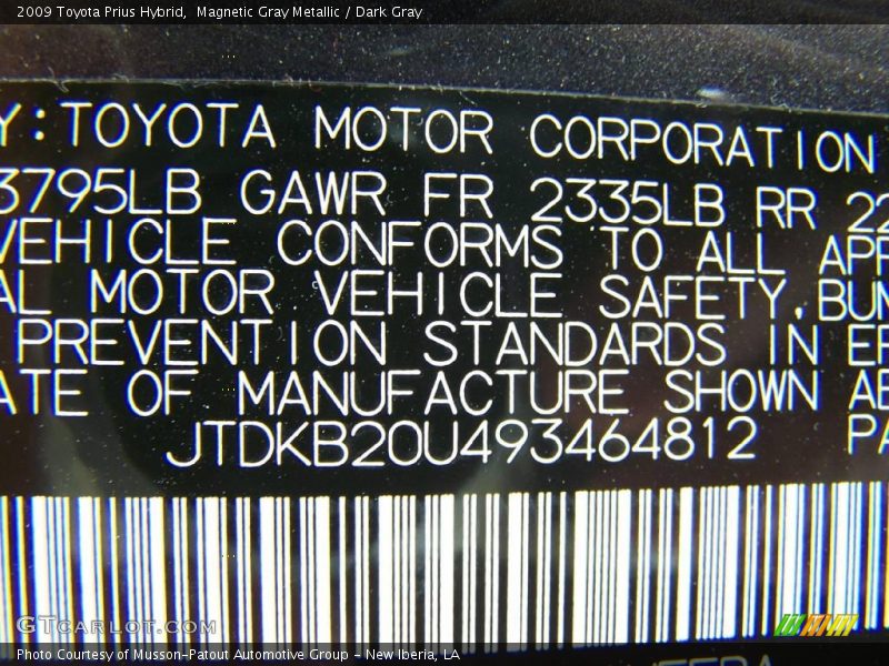 Magnetic Gray Metallic / Dark Gray 2009 Toyota Prius Hybrid
