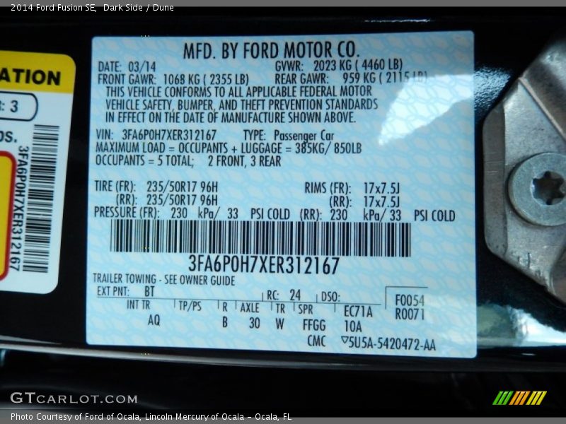 Dark Side / Dune 2014 Ford Fusion SE
