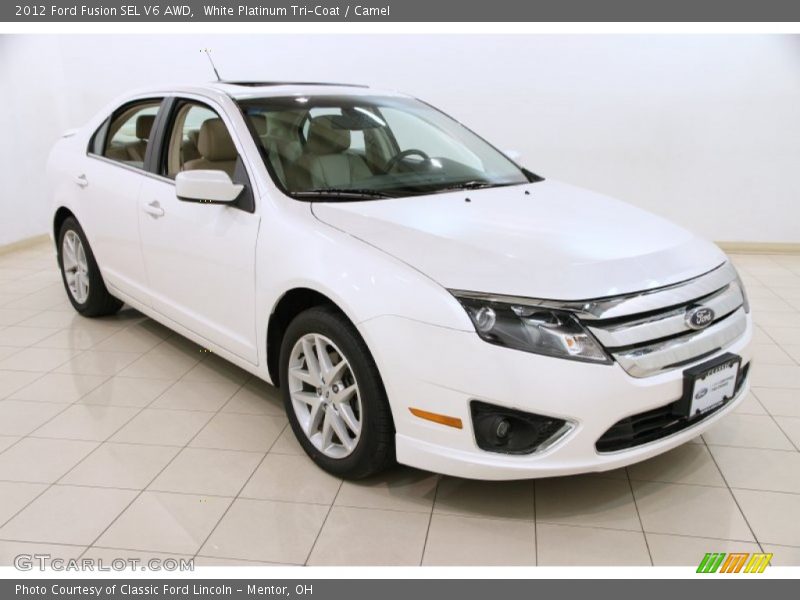 White Platinum Tri-Coat / Camel 2012 Ford Fusion SEL V6 AWD