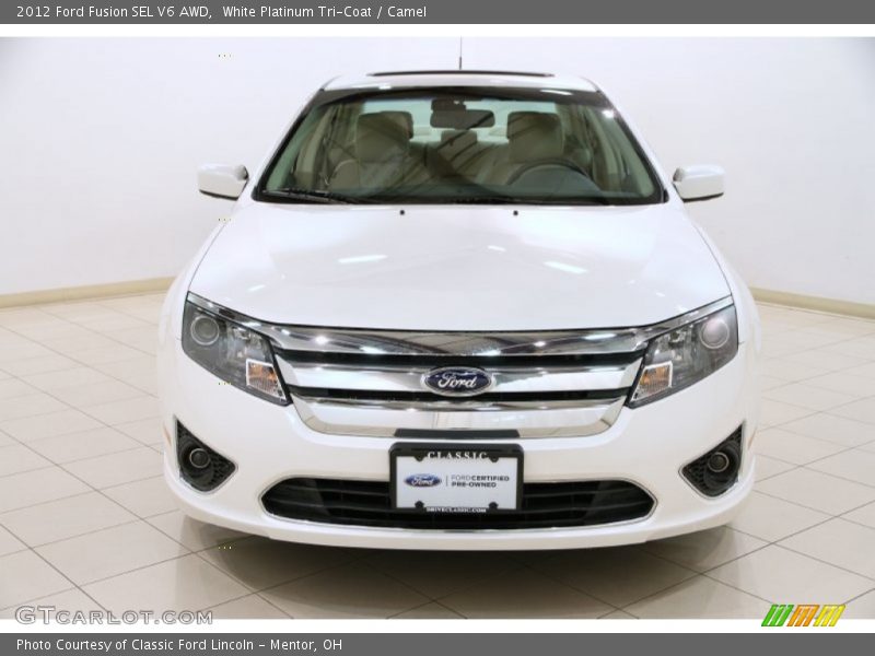White Platinum Tri-Coat / Camel 2012 Ford Fusion SEL V6 AWD