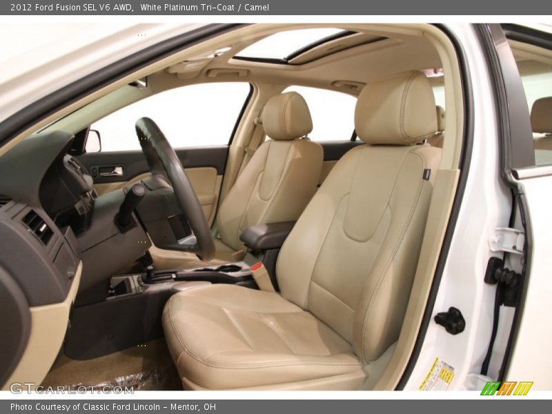 White Platinum Tri-Coat / Camel 2012 Ford Fusion SEL V6 AWD