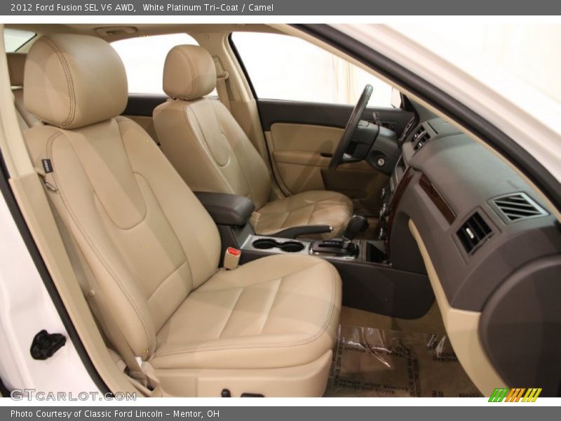 White Platinum Tri-Coat / Camel 2012 Ford Fusion SEL V6 AWD