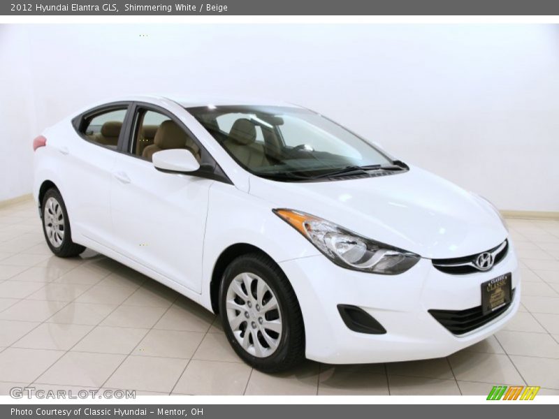 Shimmering White / Beige 2012 Hyundai Elantra GLS