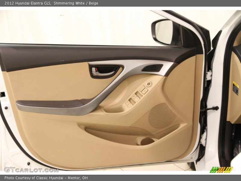 Shimmering White / Beige 2012 Hyundai Elantra GLS
