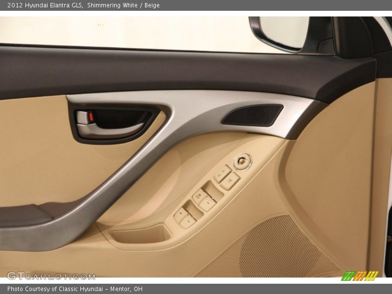 Shimmering White / Beige 2012 Hyundai Elantra GLS