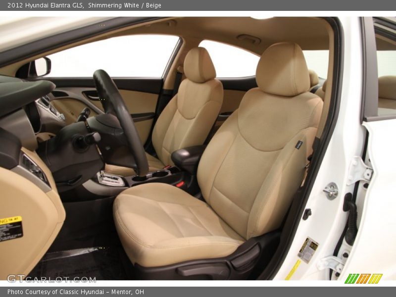 Shimmering White / Beige 2012 Hyundai Elantra GLS