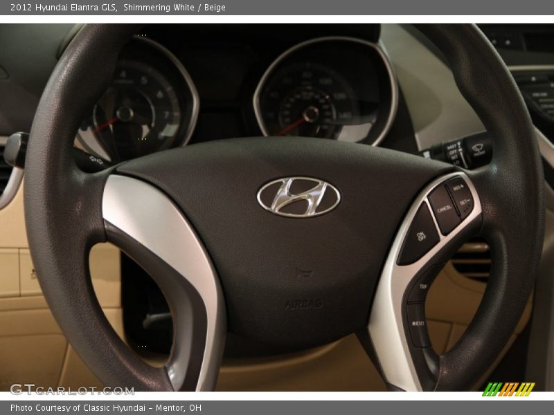 Shimmering White / Beige 2012 Hyundai Elantra GLS