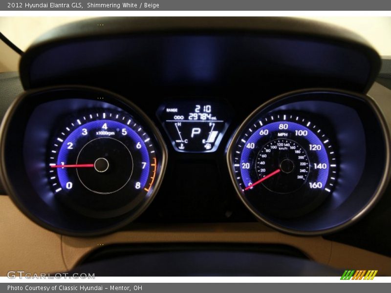 Shimmering White / Beige 2012 Hyundai Elantra GLS