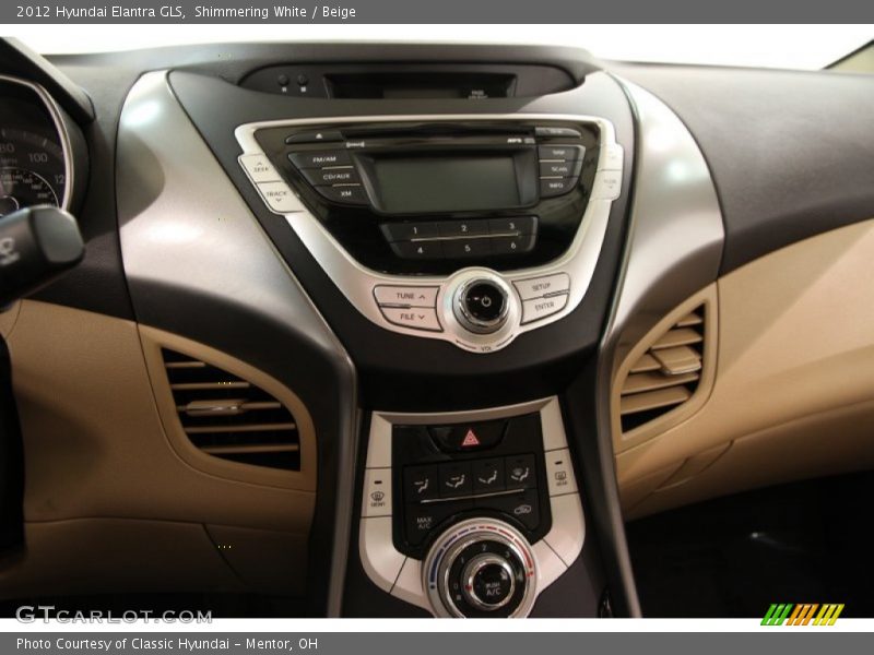 Shimmering White / Beige 2012 Hyundai Elantra GLS